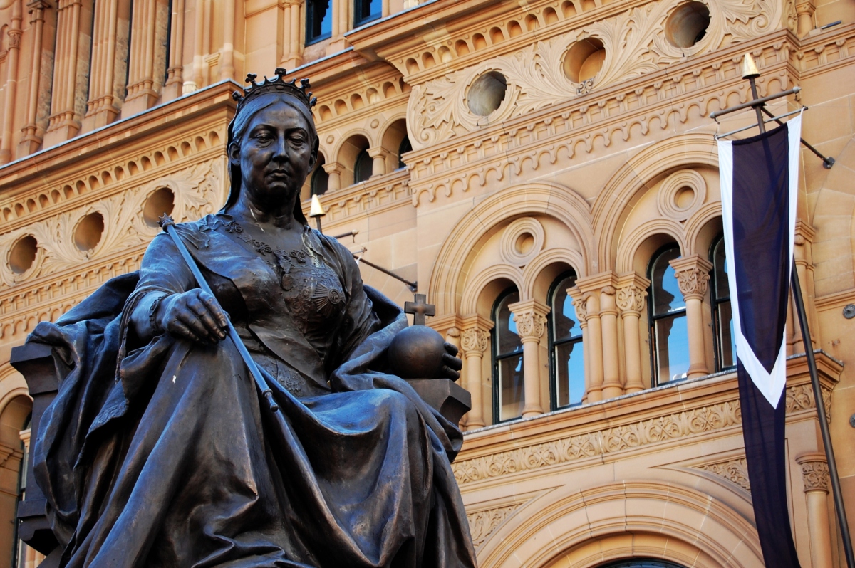 Statue of Queen Victoria, in front of the QVB, Sydney, Australia.