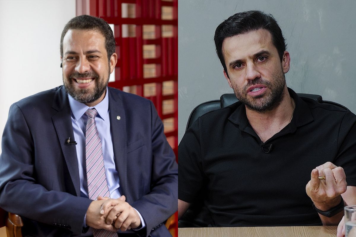 Imagem colorida mostra os candidatos Guilherme Boulos e Pablo Marçal - Metrópoles