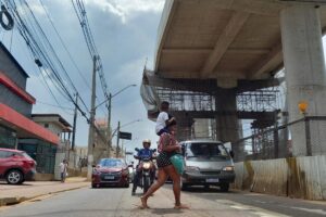 Obras do monotrilho na Linha 15-Prata, na Avenida Ragueb Chohfi, na zona leste de São Paulo