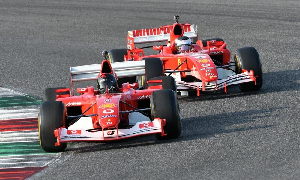 Schumacher e Barichello Ferrari